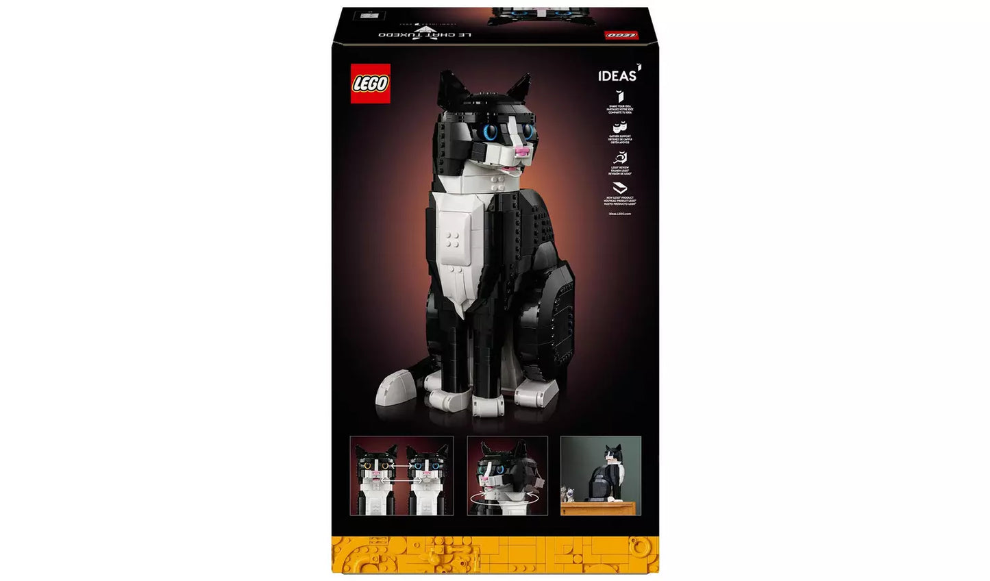 LEGO Ideas Tuxedo Cat Model Kit for Adults to Build 21349