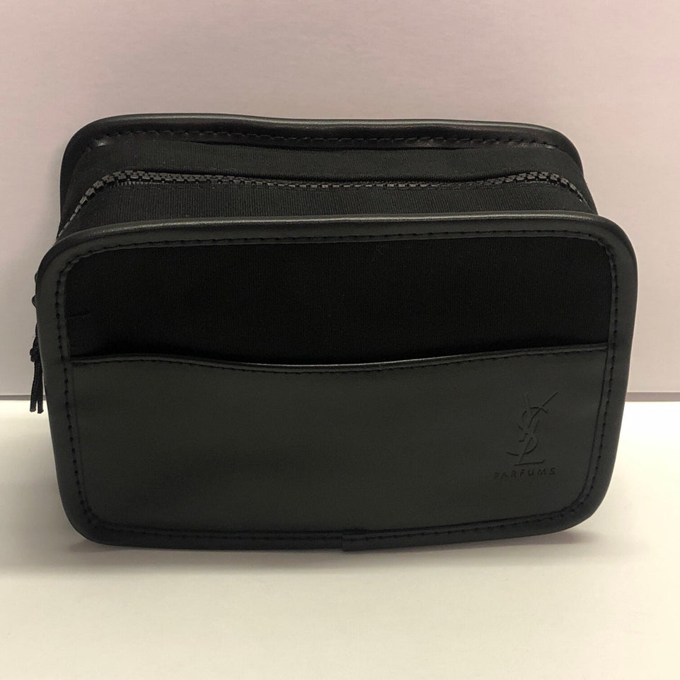 YSL Yves Saint Laurent Parfums Toiletries Wash Bag Mens Shave Travel Pouch Black