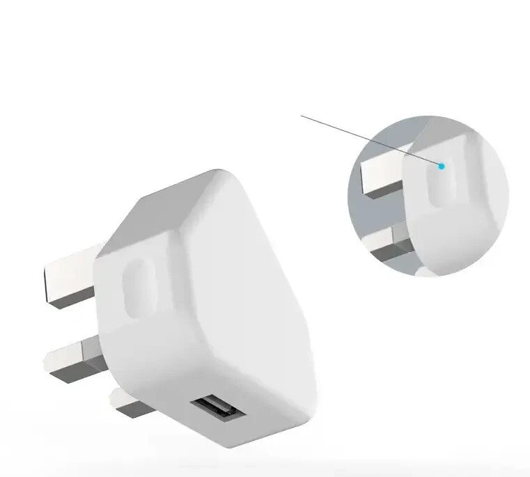 6 Pack UK USB Wall Charger 3 Pin Plug i GLOW Adapter For Phones, Tablets Power