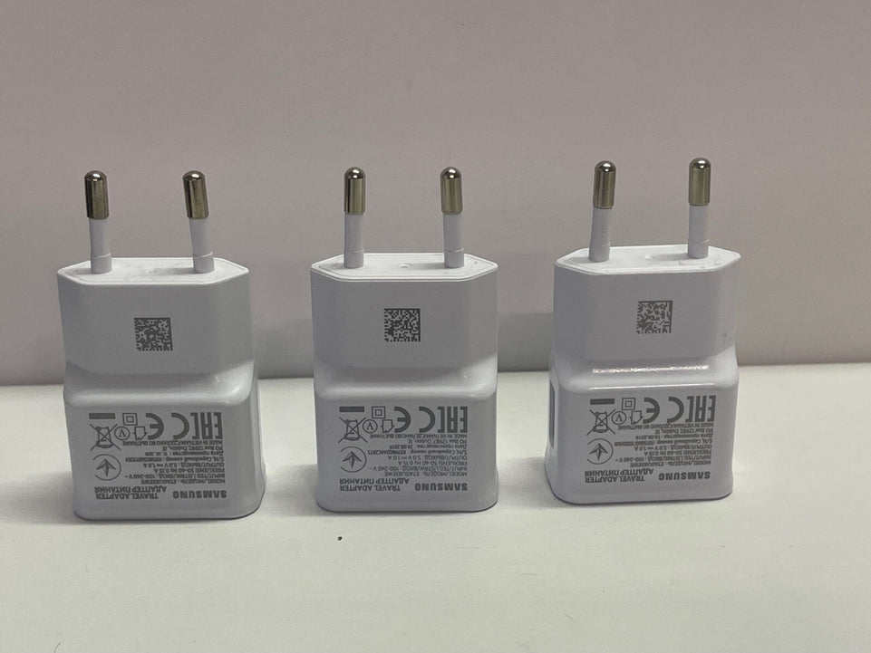 3x Original Genuine Samsung EU Charger Adapter Plug ETA0U83EWE 2 Pin Plug