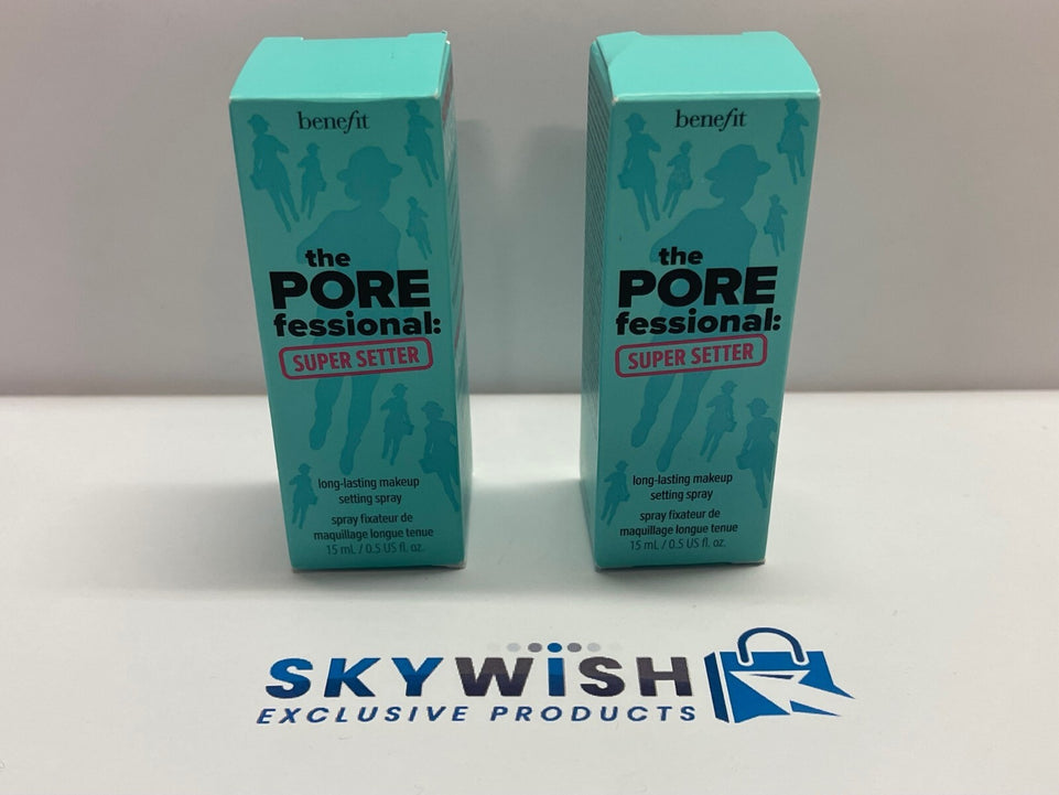 2 x Benefit The POREfessional Super Setter Setting Spray's Travel Size 15ml New