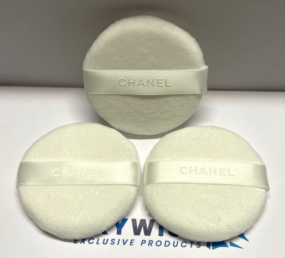 3x Chanel Genuine Powder Puff White Makeup Tools For Powder Face New