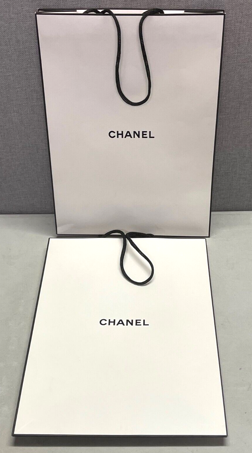 2x Authentic Chanel Large Paper Gift Bag 36cm 26cm 11cm