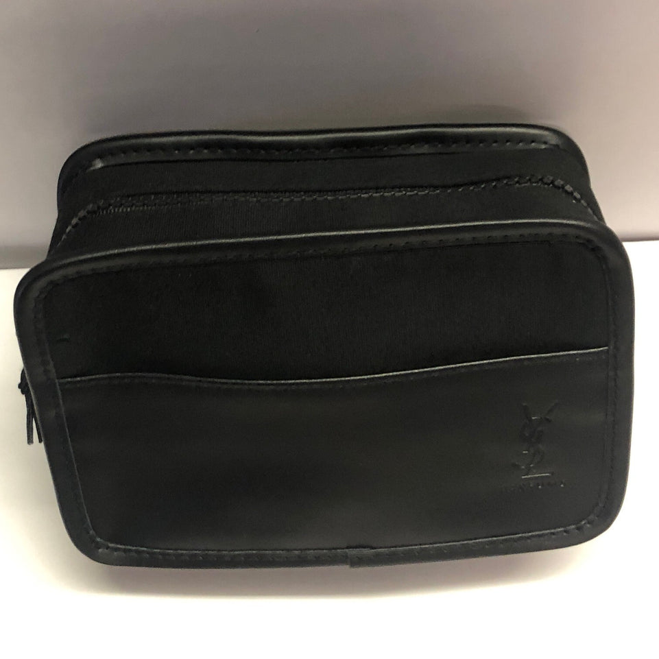YSL Yves Saint Laurent Parfums Toiletries Wash Bag Mens Shave Travel Pouch Black
