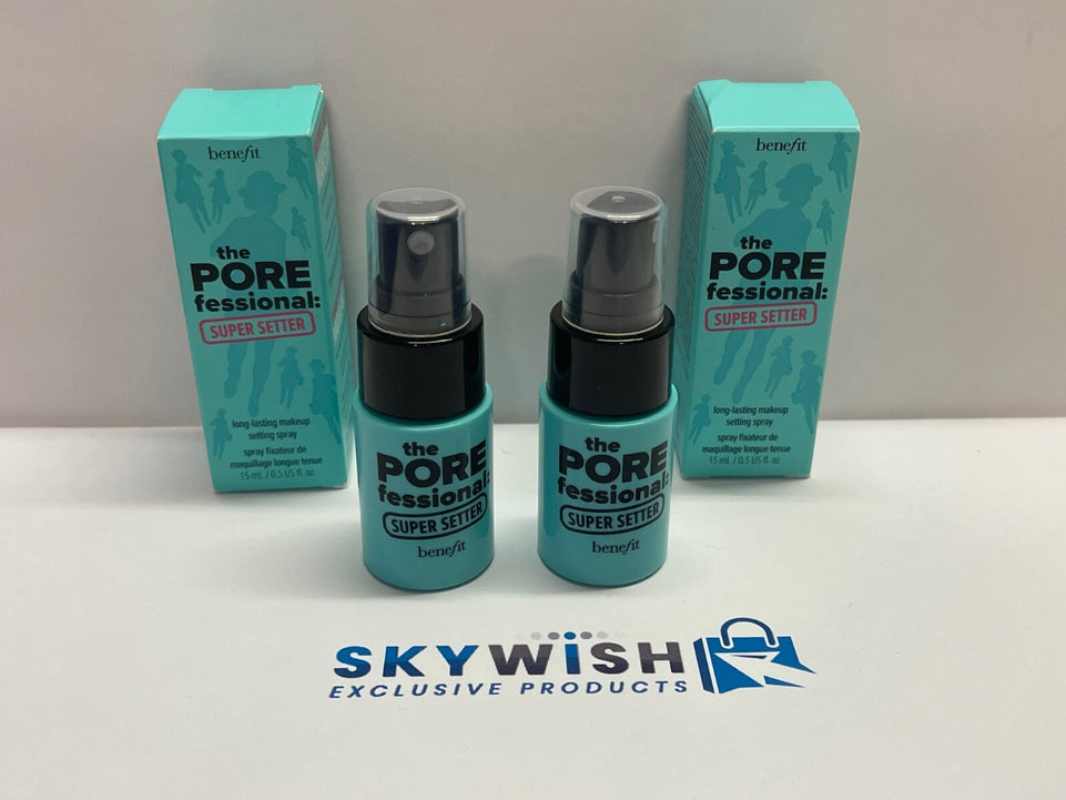 2 x Benefit The POREfessional Super Setter Setting Spray's Travel Size 15ml New