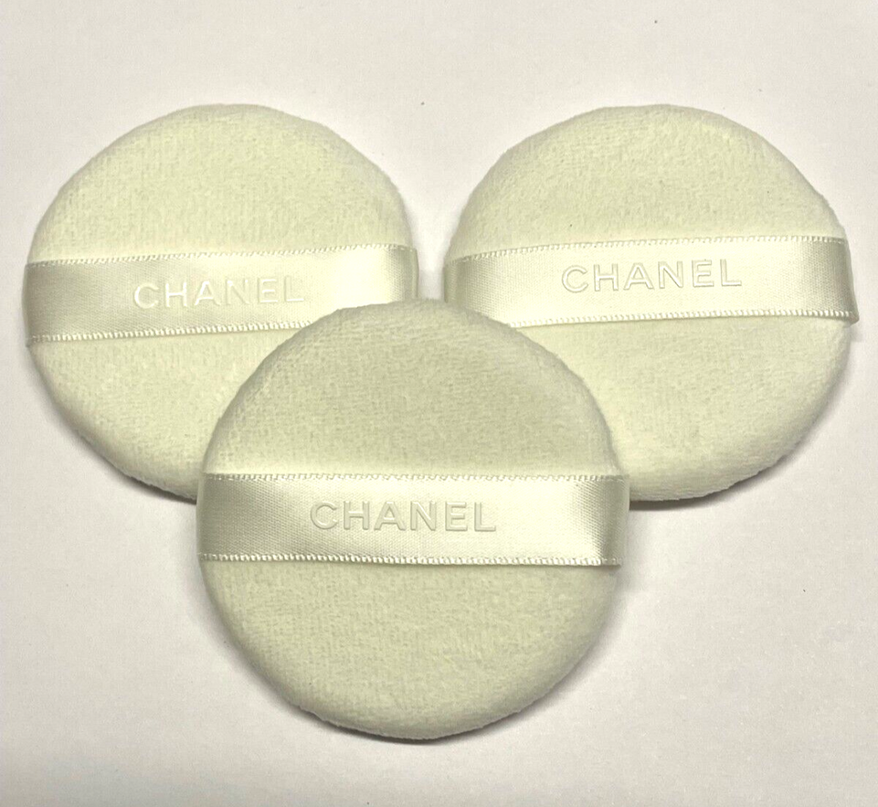 3x Chanel Genuine Powder Puff White Makeup Tools For Powder Face New