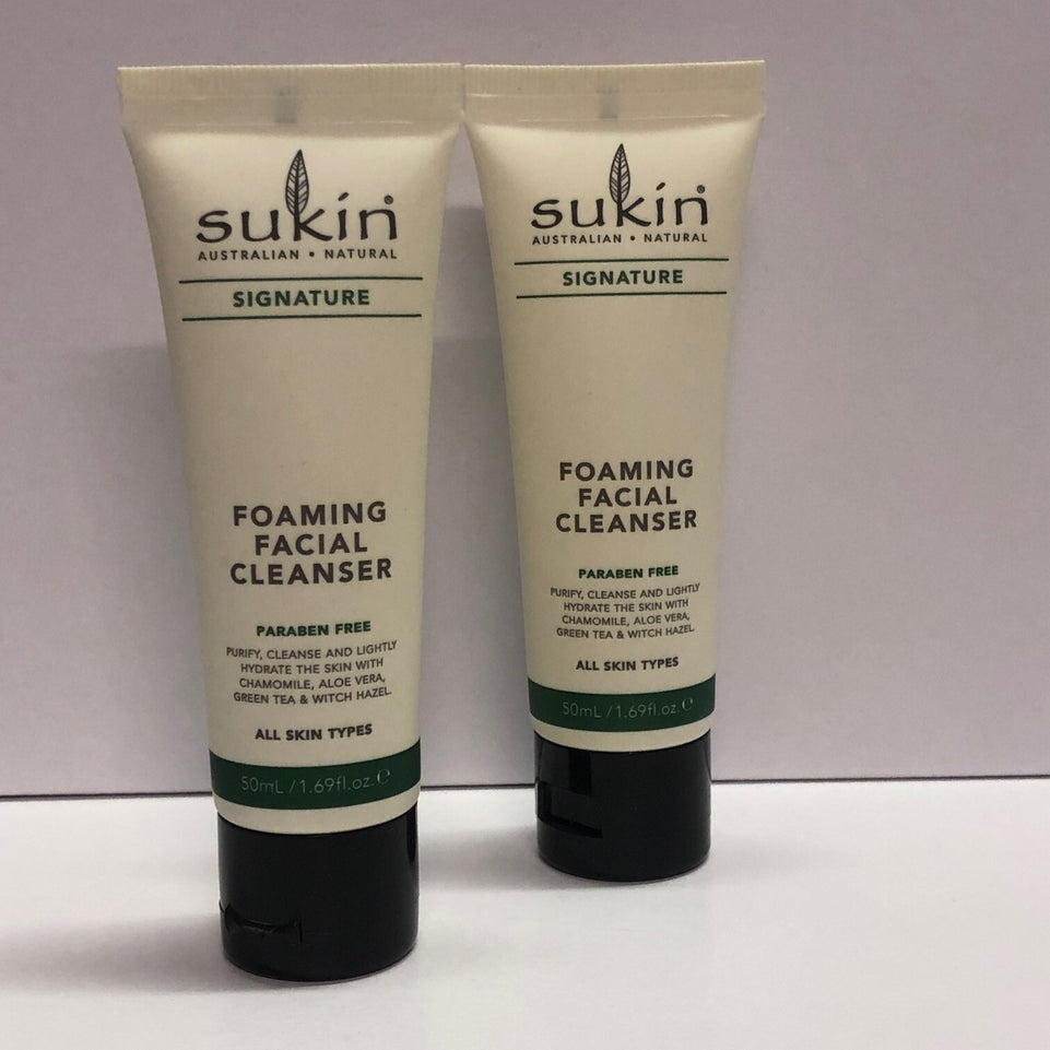 2x Sukin Foaming Facial Cleanser for normal/oily skin travel size 50ml x2=100ml