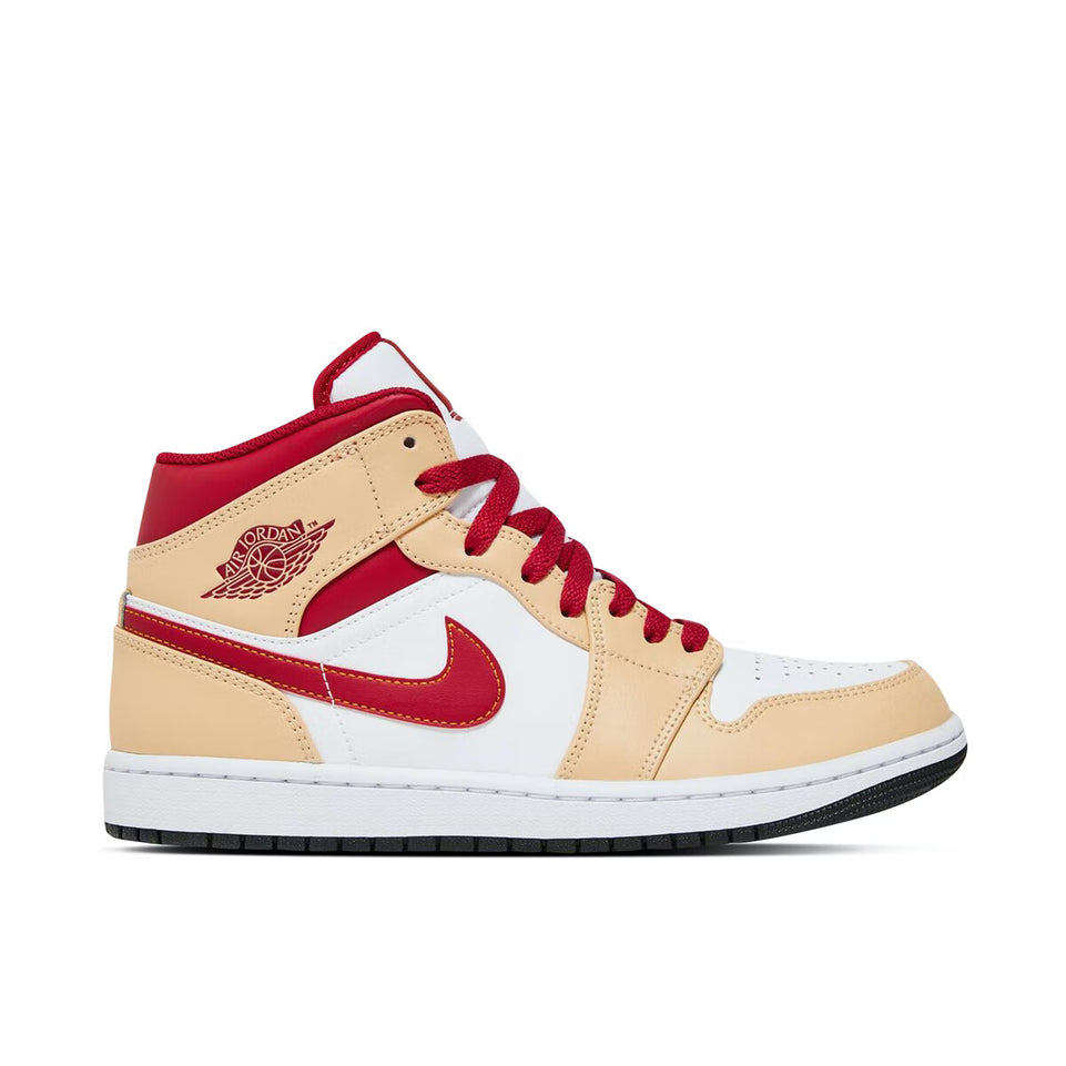 Nike Air Jordan 1 Mid White Onyx Cardinal Red UK 14 EU 49.5
