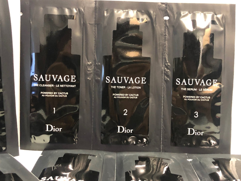 5x Dior Sauvage Cleanser3ML , Toner2ML & Le Serum2ML sample sachet New