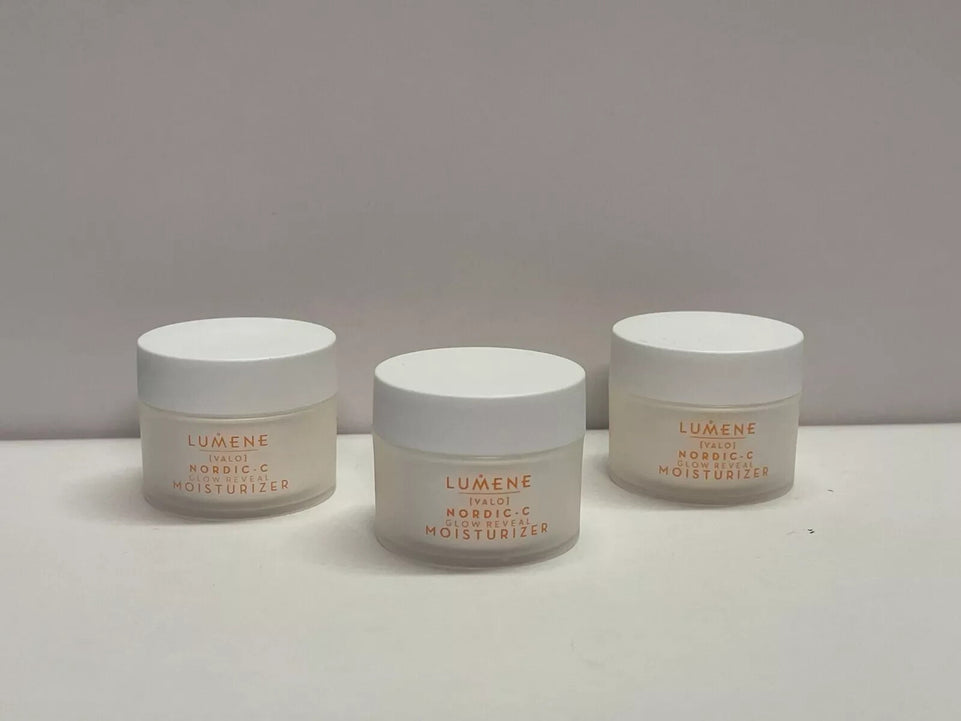 3x Lumene Valo Nordic C Glow Reveal Moisturiser 15mlX3=45ML