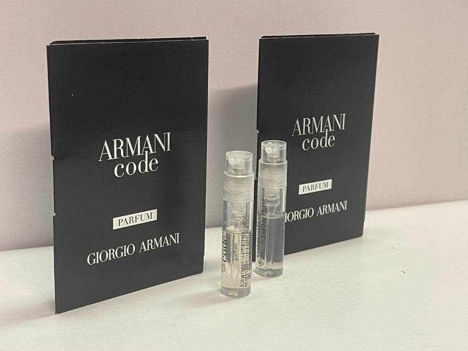 2x ARMANI - code - PARFUM - 1.2ml - Sample - Genuine