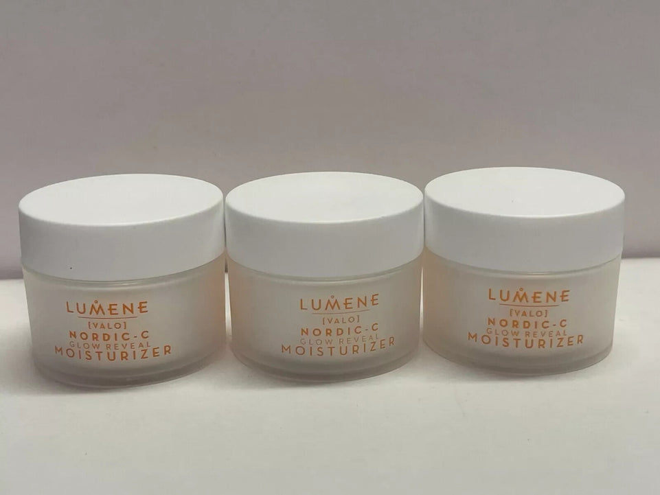 3x Lumene Valo Nordic C Glow Reveal Moisturiser 15mlX3=45ML
