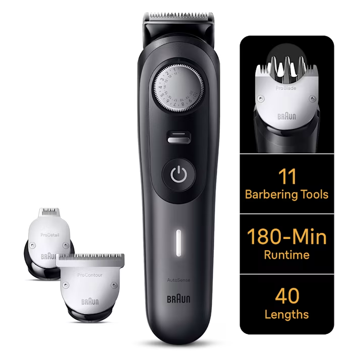 Braun Beard Trimmer Series 9 BT9441, Beard Trimmer Men Rechargeable Black