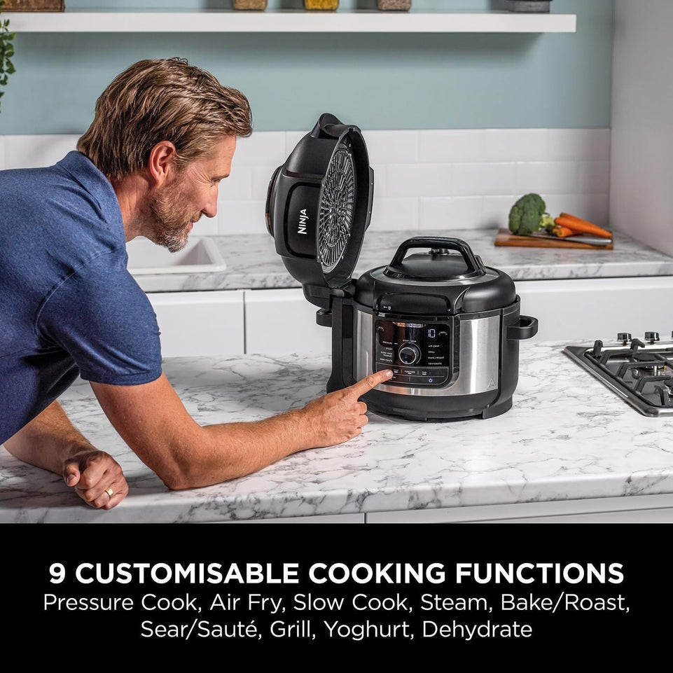 Ninja Foodi 9-in-1 Multi Cooker, 6L with 9 Cooking Functions,Black, OP350UK