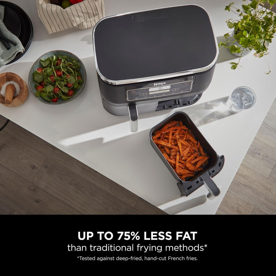 Ninja Foodi Dual Zone Digital Air Fryer, 2 Drawers, 7.6L, 6-in-1, Black AF300UK