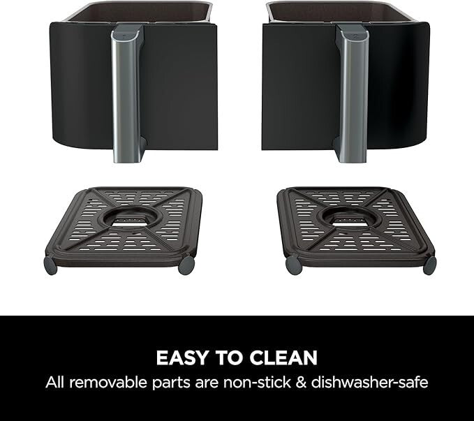 Ninja Foodi Dual Zone Digital Air Fryer, 2 Drawers, 7.6L, 6-in-1, Black AF300UK