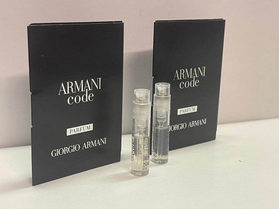 2x ARMANI - code - PARFUM - 1.2ml - Sample - Genuine