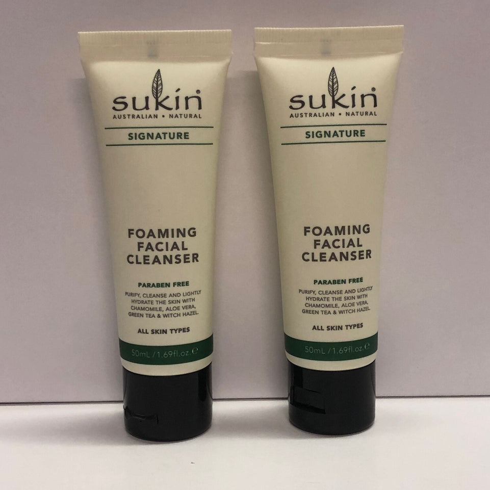 2x Sukin Foaming Facial Cleanser for normal/oily skin travel size 50ml x2=100ml