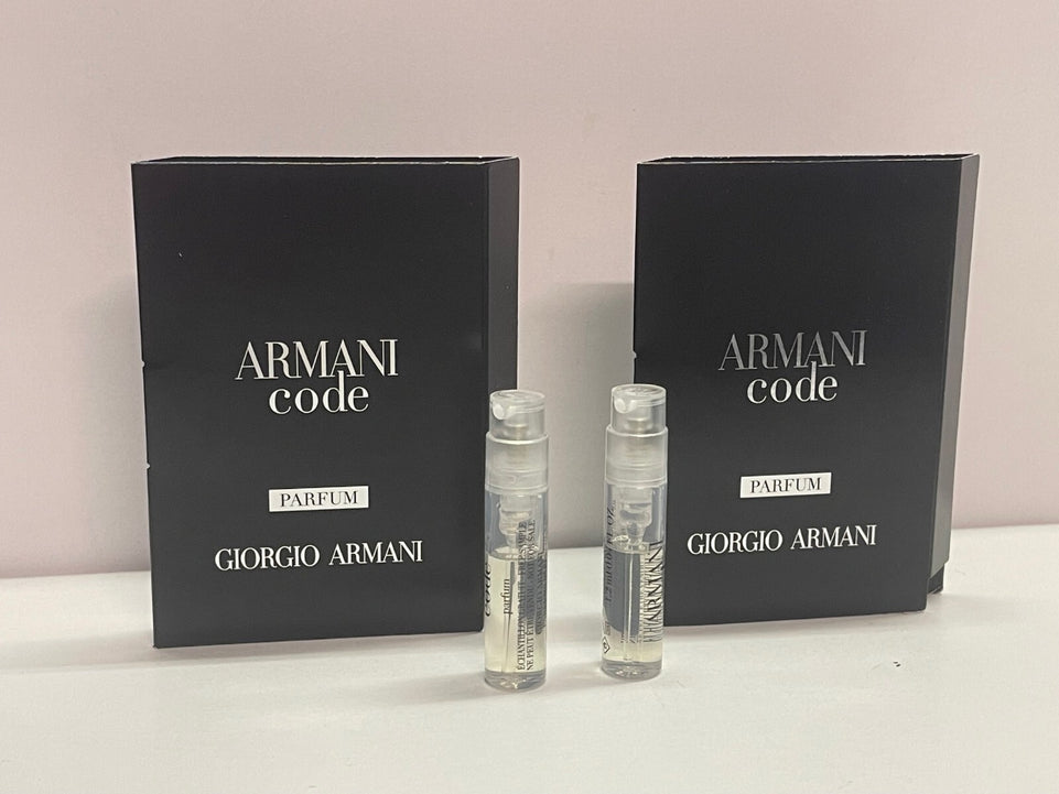 2x ARMANI - code - PARFUM - 1.2ml - Sample - Genuine