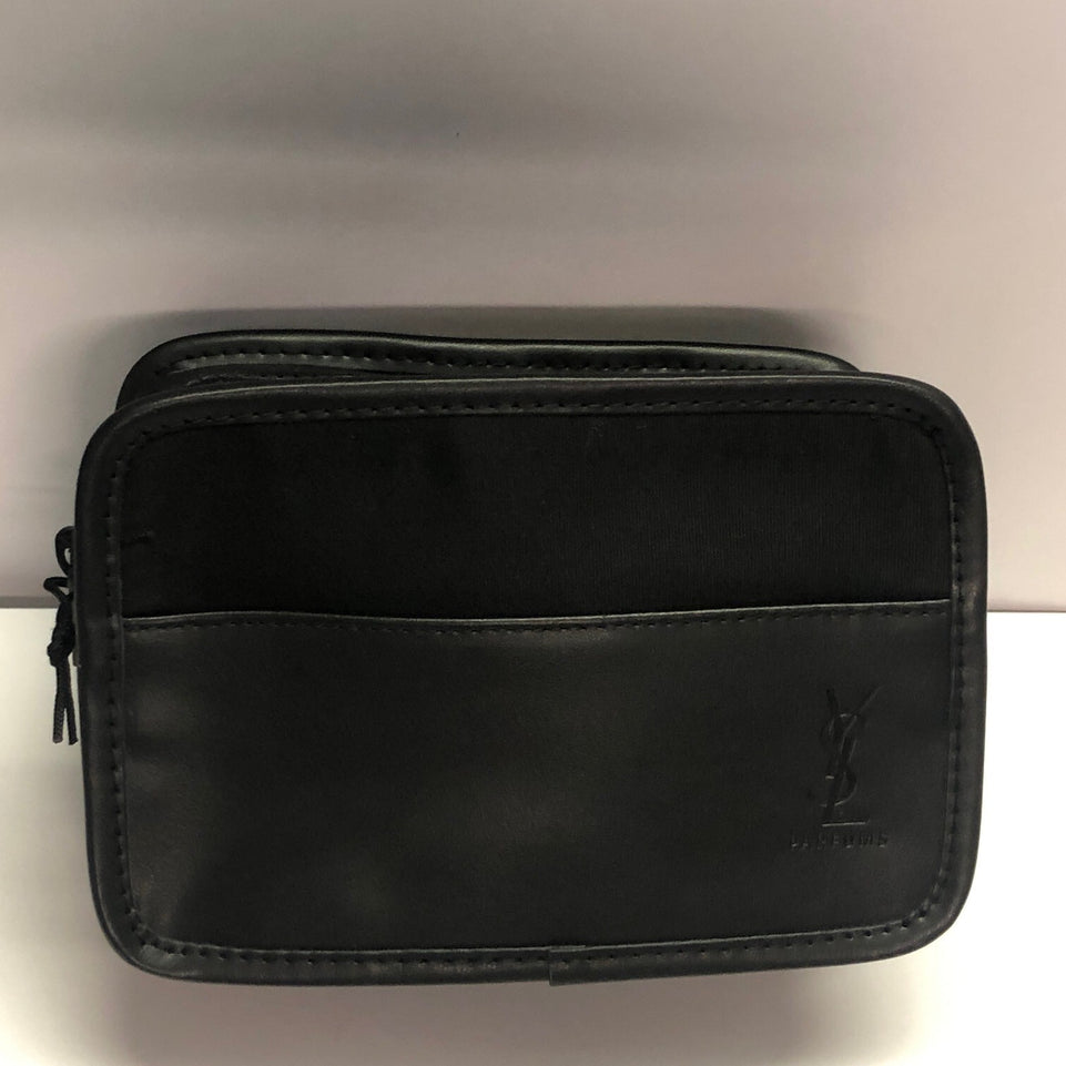 YSL Yves Saint Laurent Parfums Toiletries Wash Bag Mens Shave Travel Pouch Black