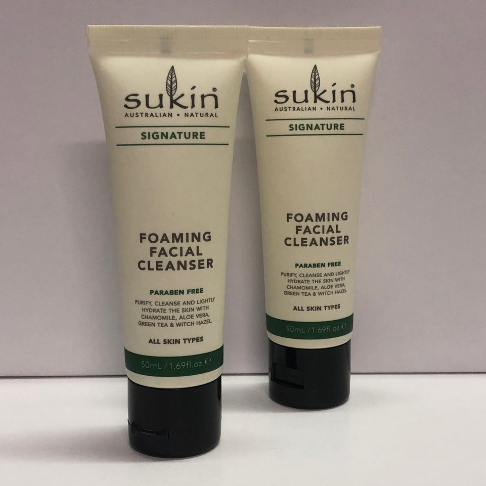 2x Sukin Foaming Facial Cleanser for normal/oily skin travel size 50ml x2=100ml