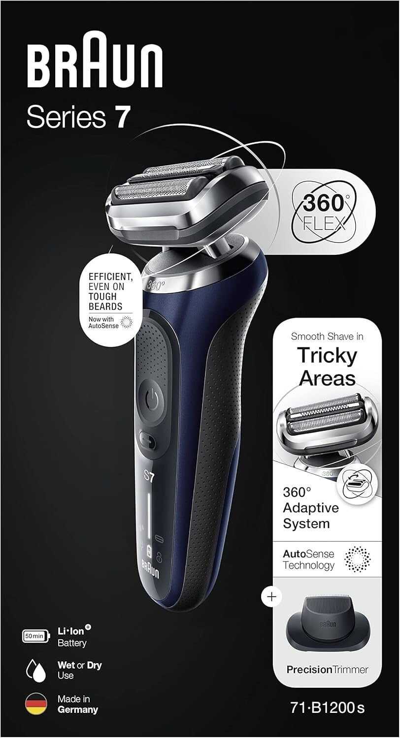 Braun Series 7 71-B1200s Electric Shaver for Men withEasyClick Precision Trimmer