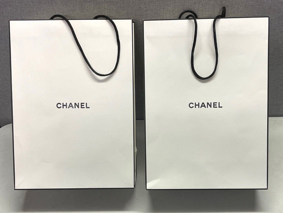 2x Authentic Chanel Large Paper Gift Bag 36cm 26cm 11cm
