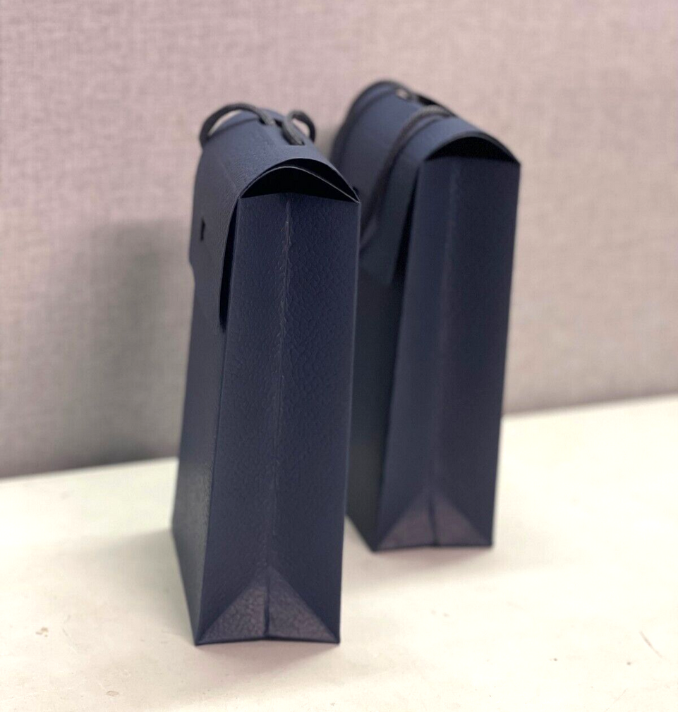 2x Dior Navy Paper Bag 22x15x7cm Flap Design
