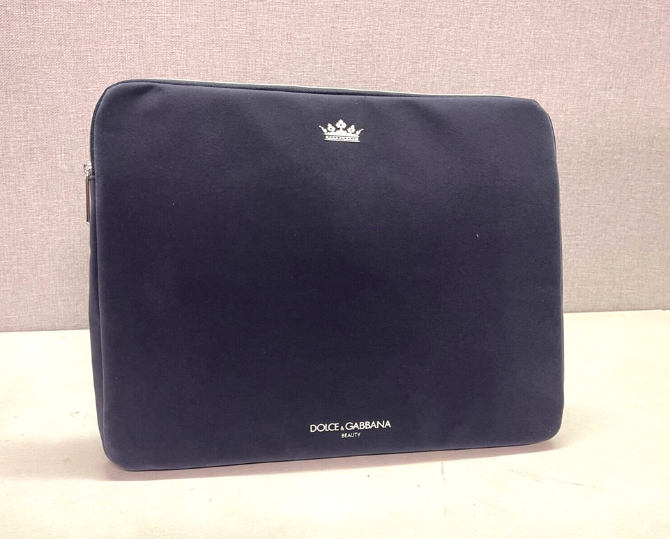 Dolce & Gabbana navy black rich velvet Toiletry Pouch Bag Travel Bag