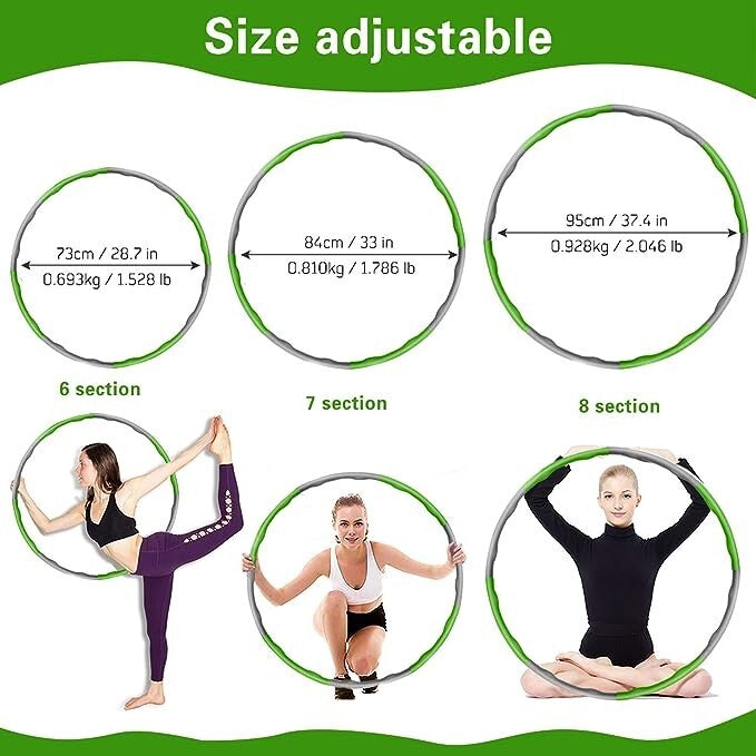 Adult Weighted Hula Hoops for Fitness with Free 3M Skipping Ropes