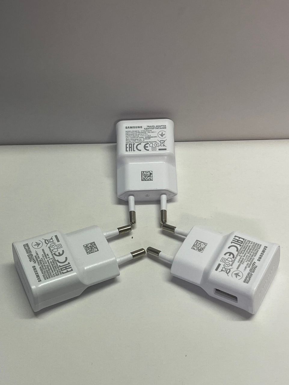 3x Original Genuine Samsung EU Charger Adapter Plug ETA0U83EWE 2 Pin Plug
