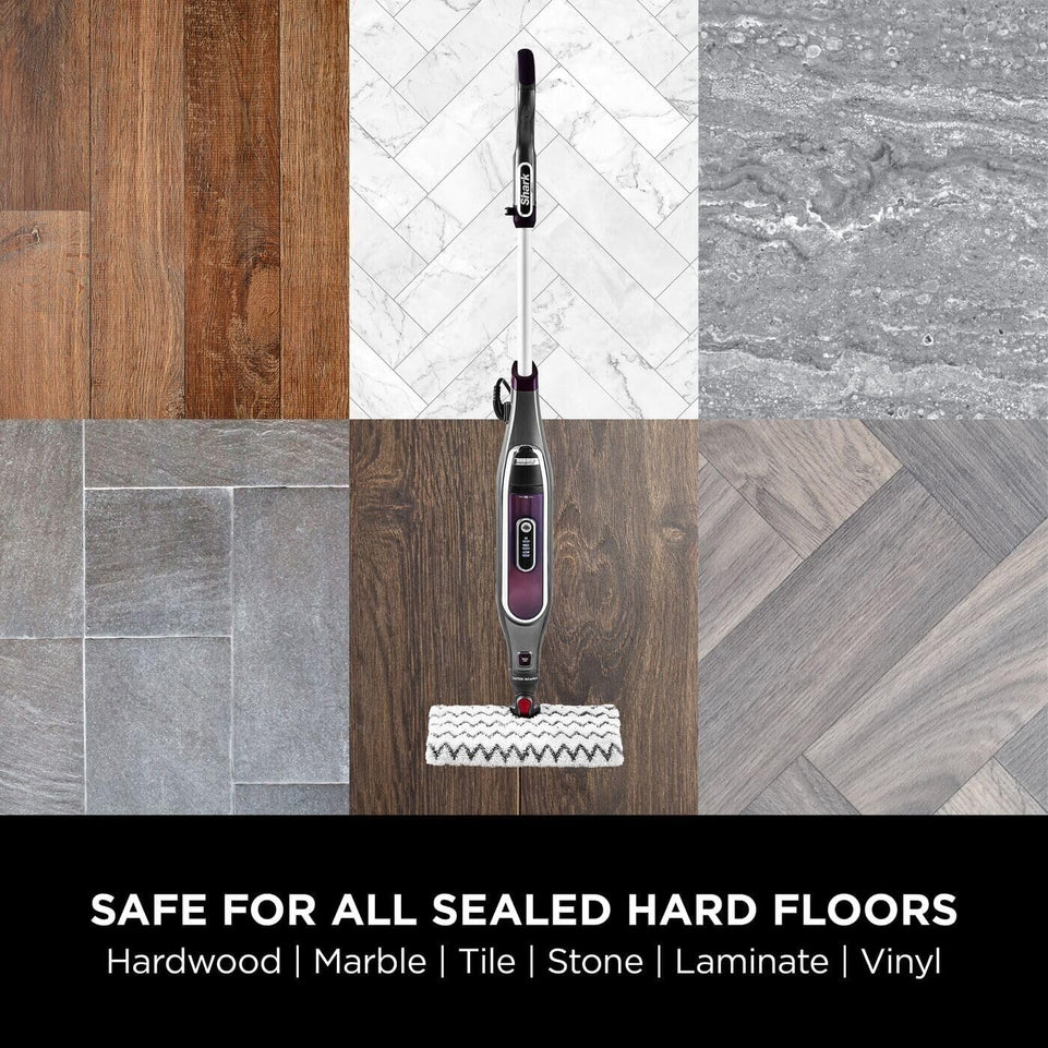 Shark S6003UK Klik n' Flip Smartronic Deluxe Steam Mop - Bordeaux/Steel Grey