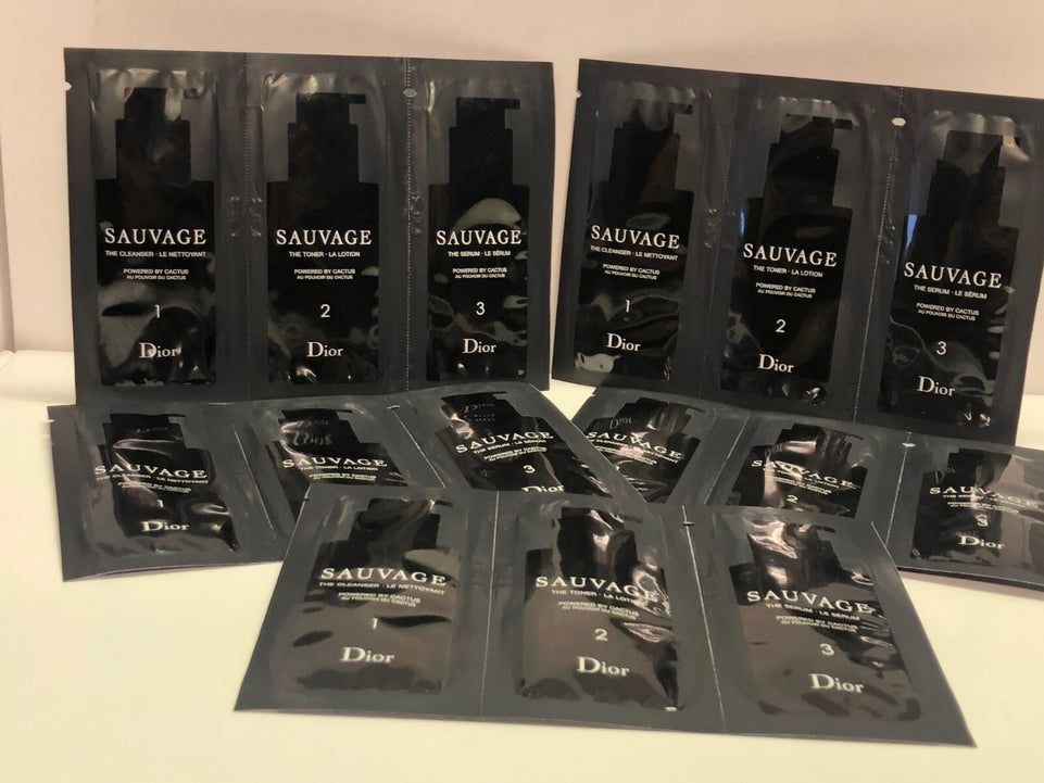 5x Dior Sauvage Cleanser3ML , Toner2ML & Le Serum2ML sample sachet New