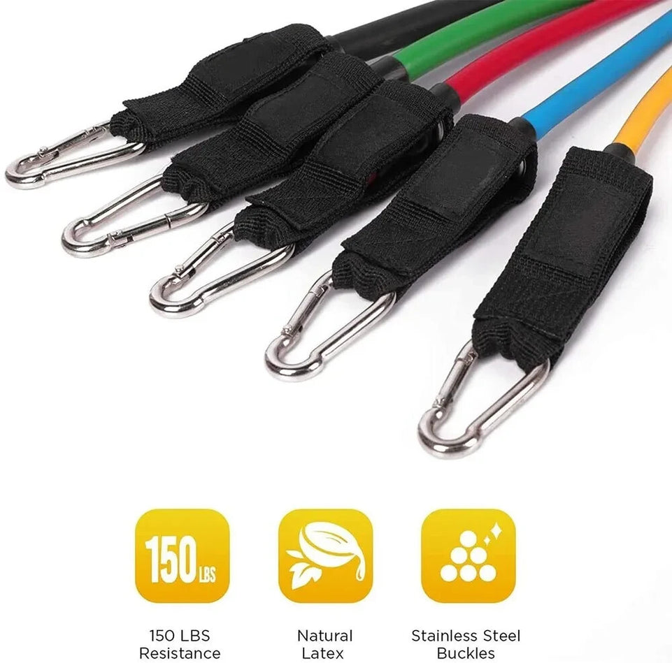 Resistance Bands Exercise Fitness Tube Set Yoga Home Training 11PC Set