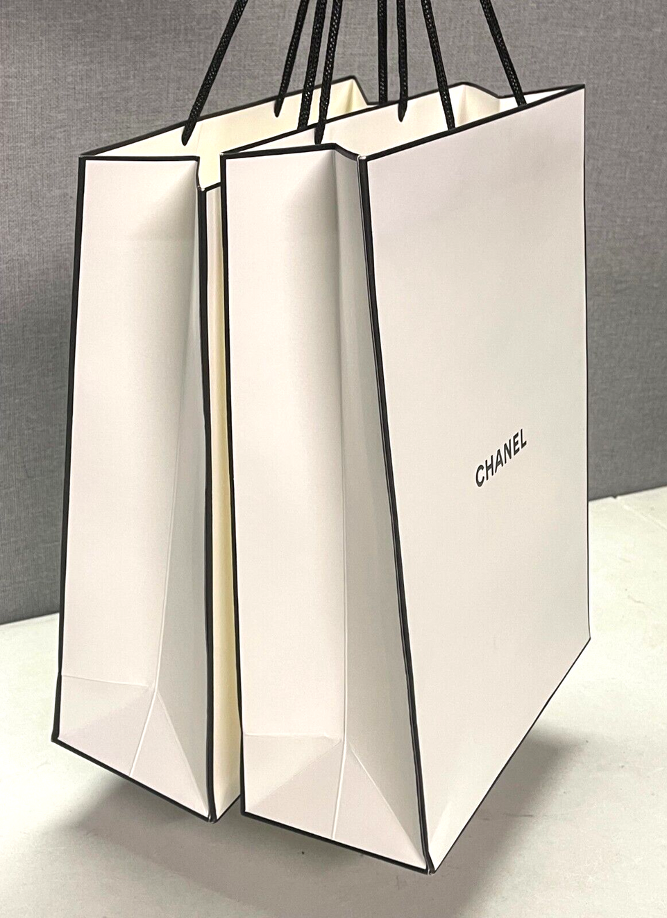 2x Authentic Chanel Large Paper Gift Bag 36cm 26cm 11cm