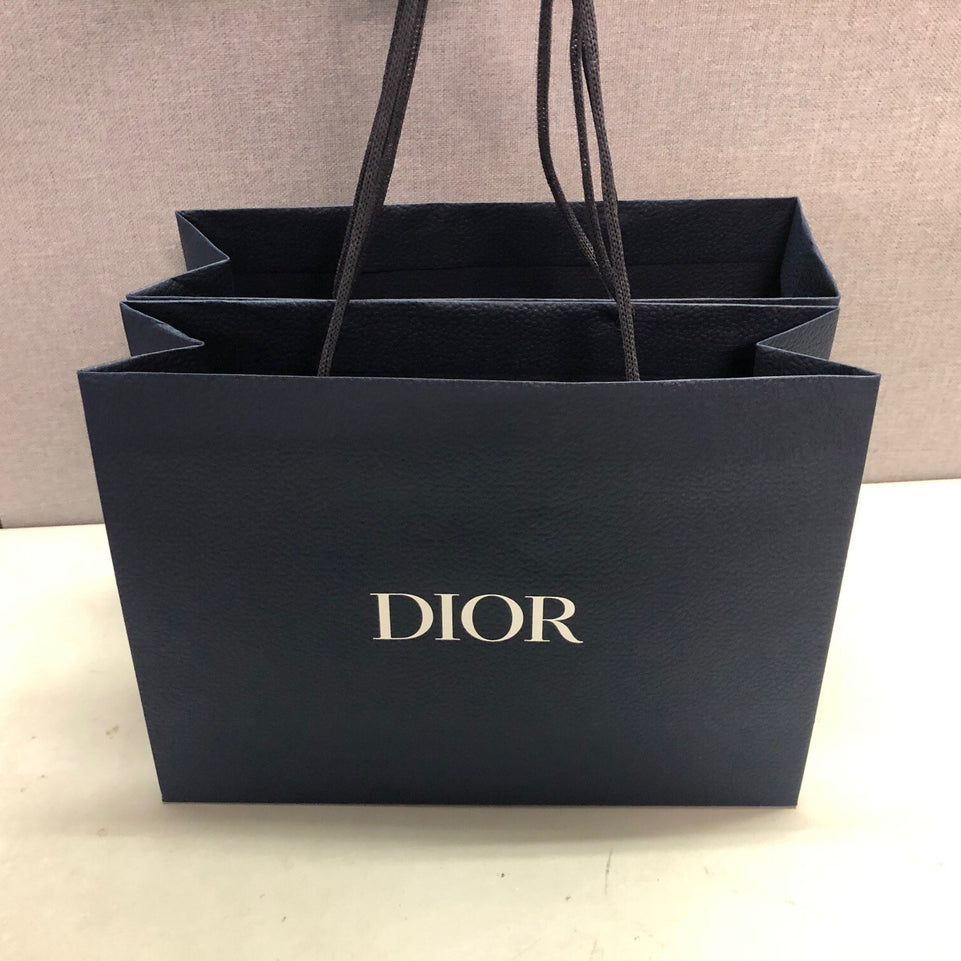 2x medium navy blue Dior Gift paper carrier bag navy blue