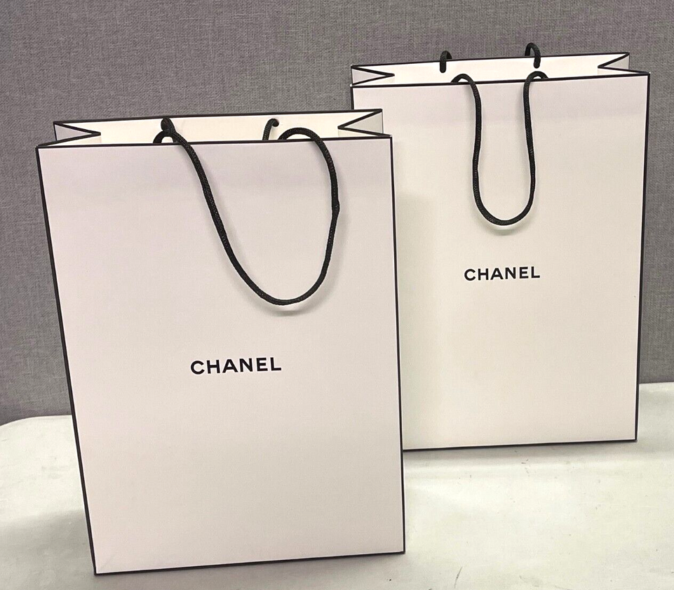 2x Authentic Chanel Large Paper Gift Bag 36cm 26cm 11cm