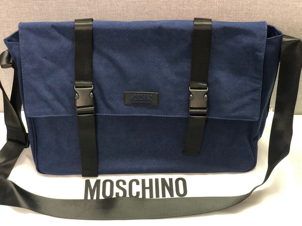 NEW Moschino Parfums Blue Satchel Travel / Work Weekend Shoulder Crossbody Bag