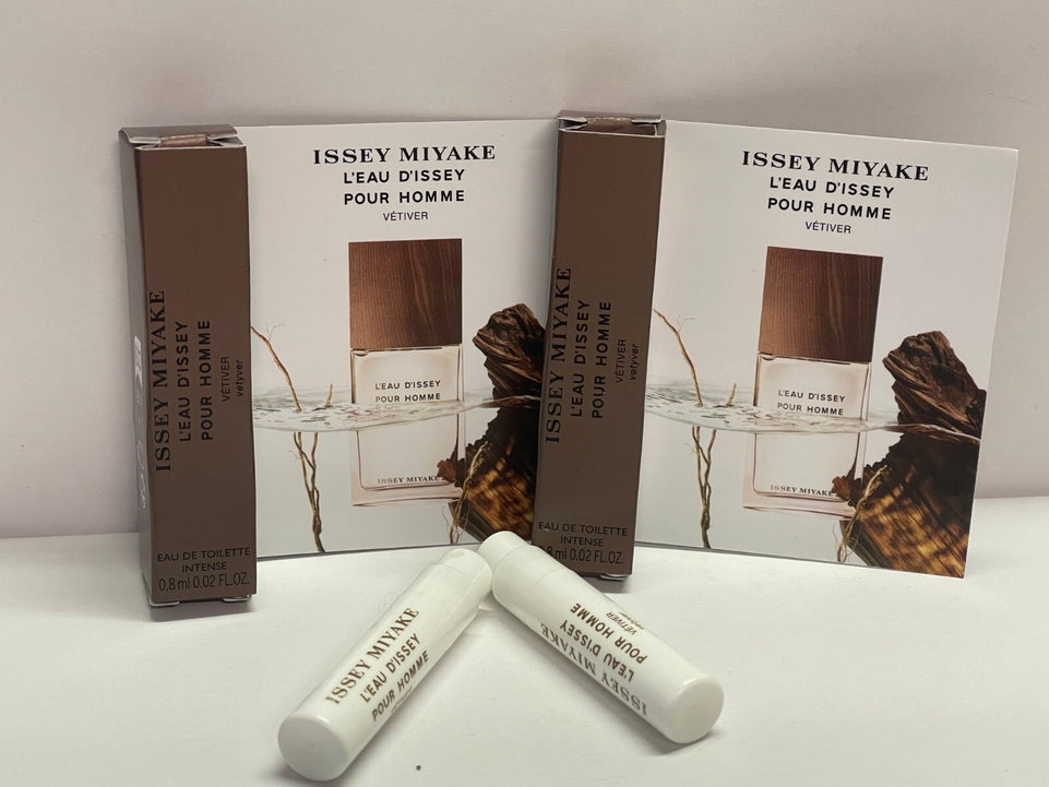 2X Issey Miyake L'eau D'Issey Pour Homme Vetiver 0.8 ml Sample EDT Intense New