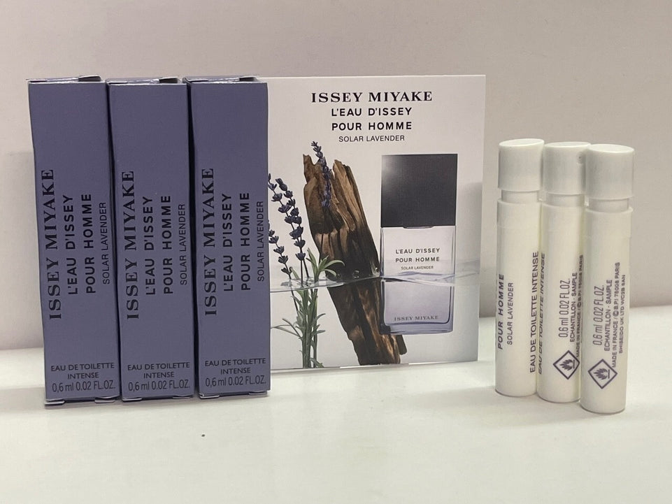 3x Issey Miyake L'Eau d'Issey Pour Homme Solar Lavender EDT INTENSE .02oz/.6ML