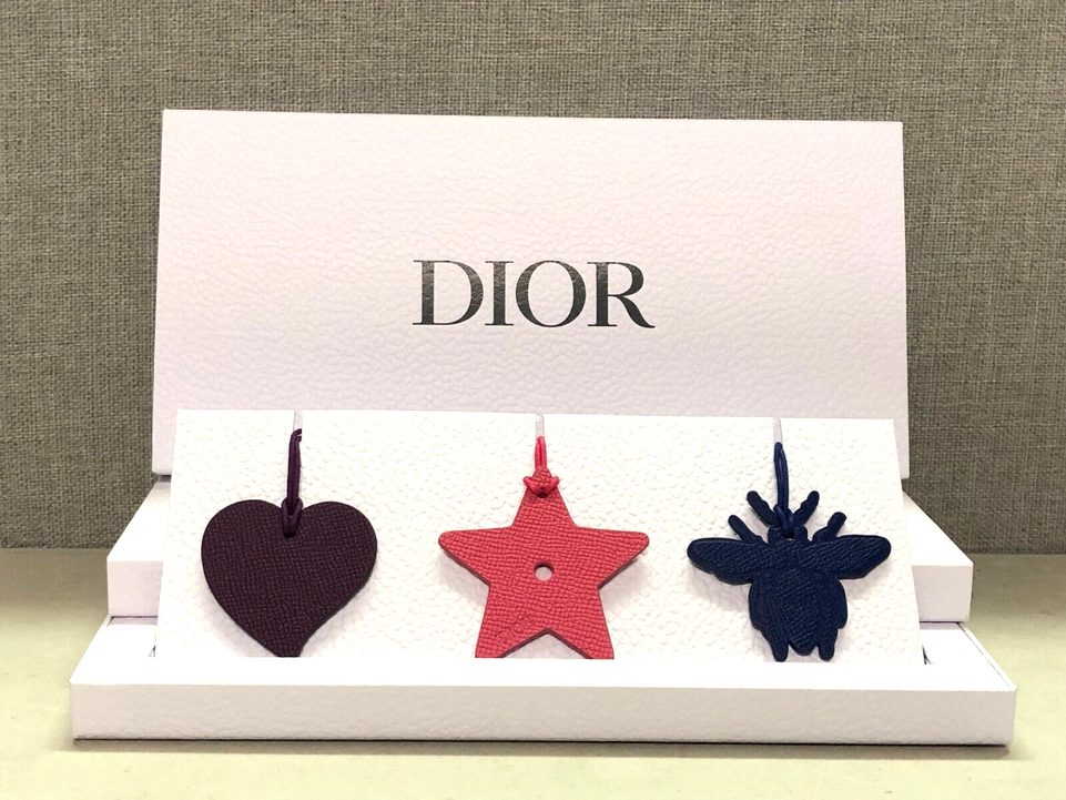 Authentic Dior 3 Exclusives Leather Bag Charm's 3pic In Box