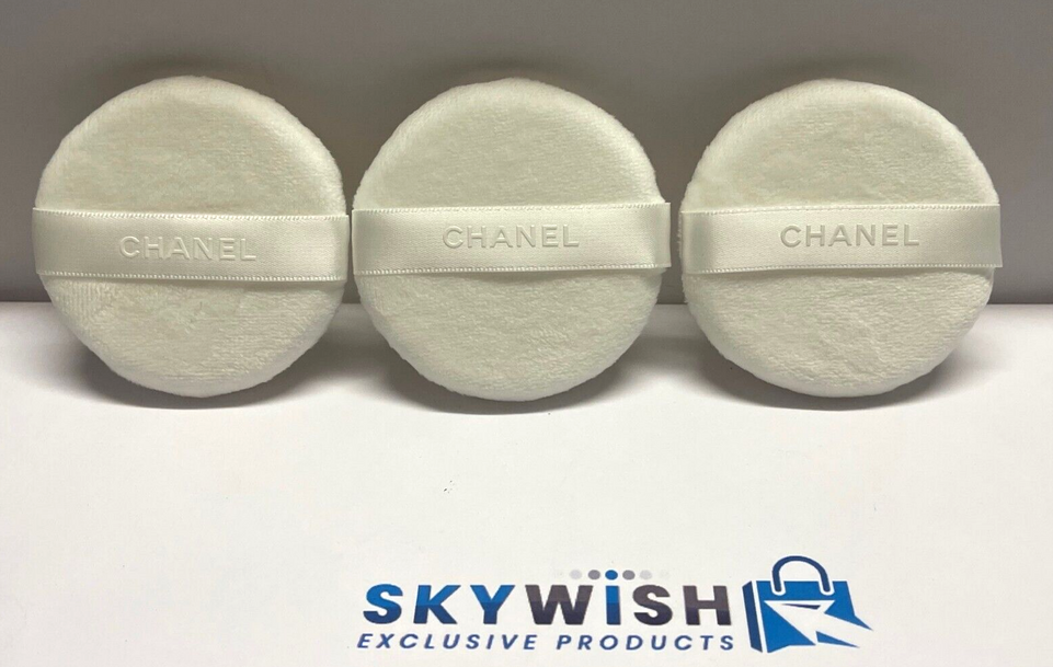 3x Chanel Genuine Powder Puff White Makeup Tools For Powder Face New