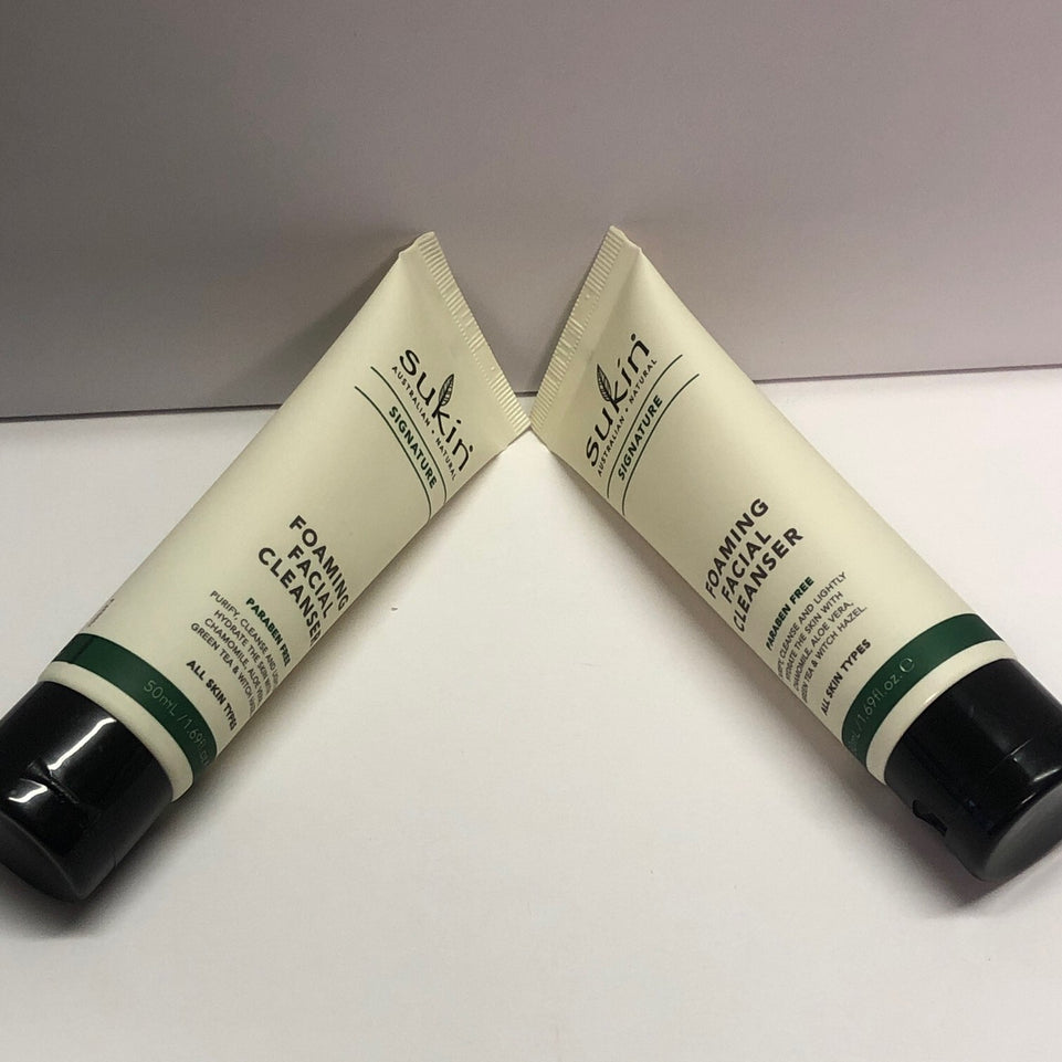 2x Sukin Foaming Facial Cleanser for normal/oily skin travel size 50ml x2=100ml