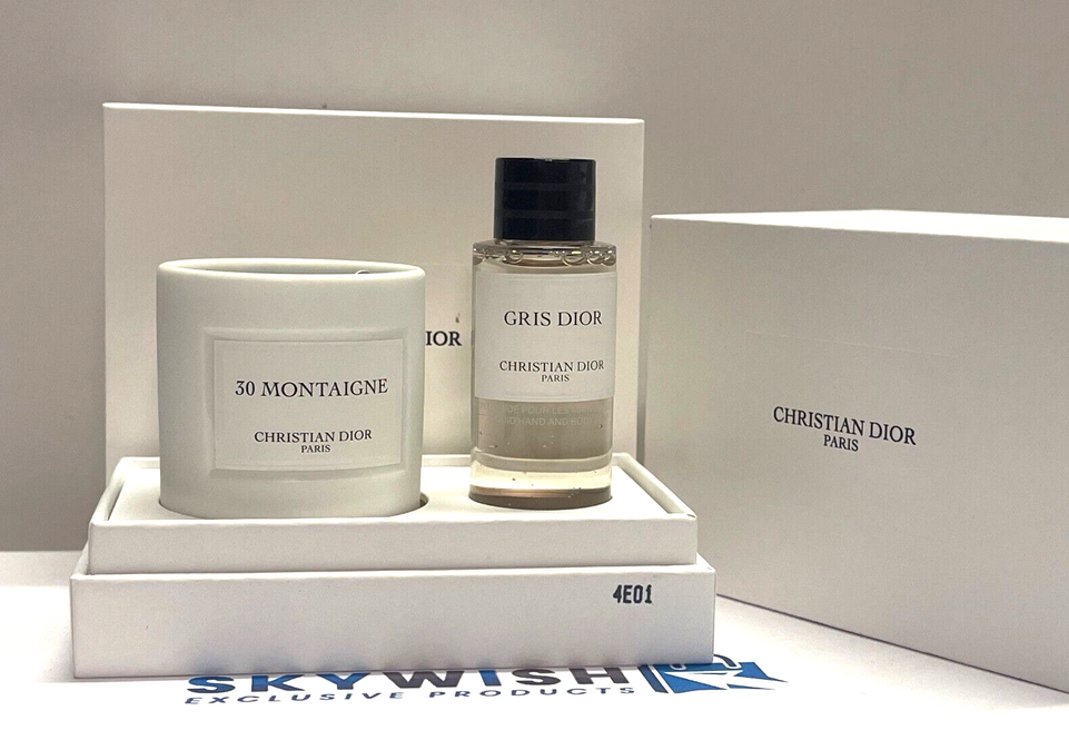 Dior 30 Montaigne 35g Scented Candle Gris Dior Liquid Hand & Body Soap Set BNIB