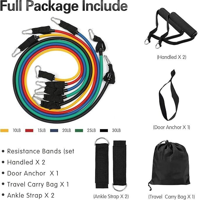 150LBS Resistance Bands Training Set Workout Exercise Crossfit Fitness Yoga Tube