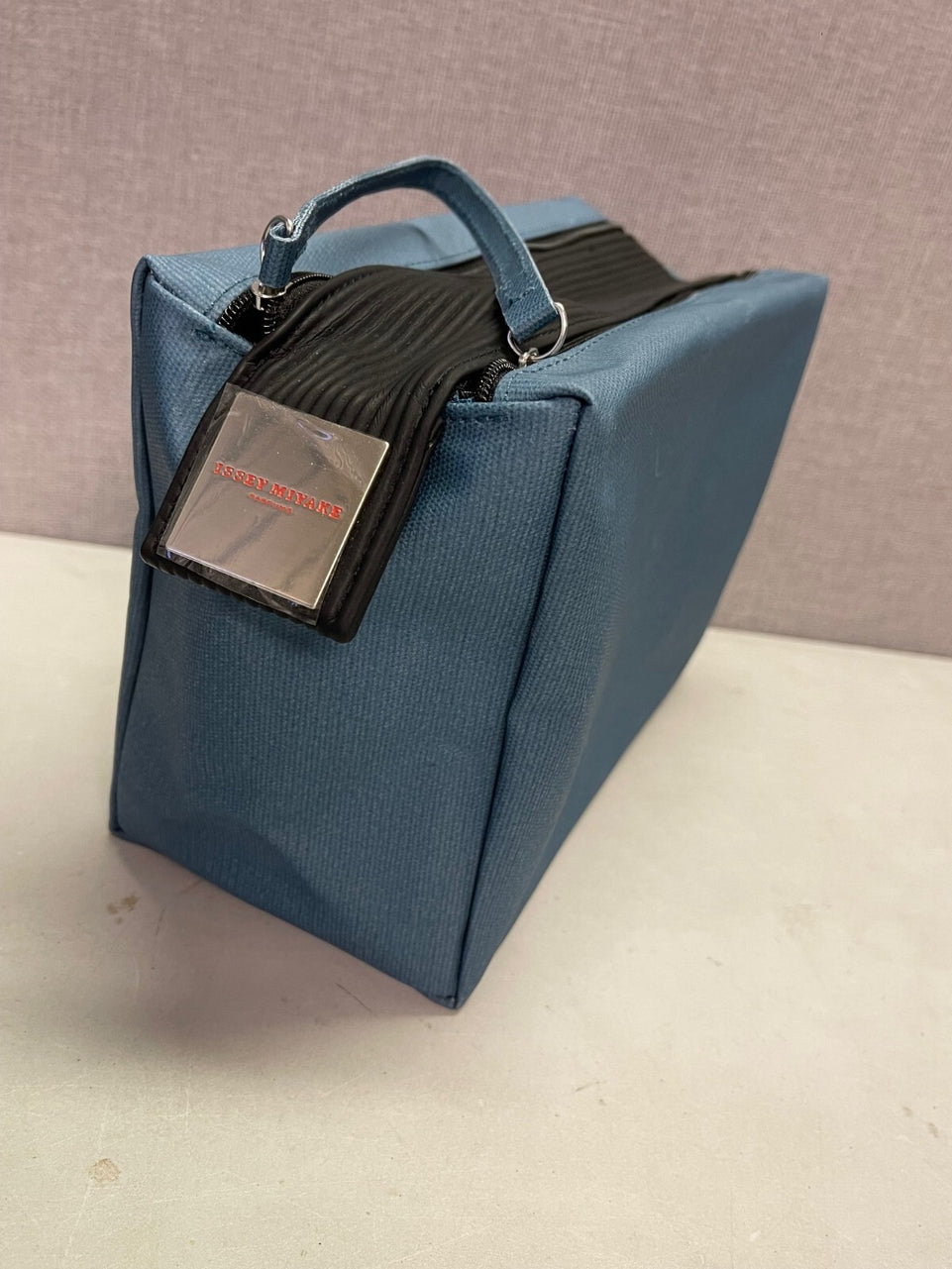 Issey Miyake Parfums Blue Canvas Cosmetic Toiletries Pouch Bag
