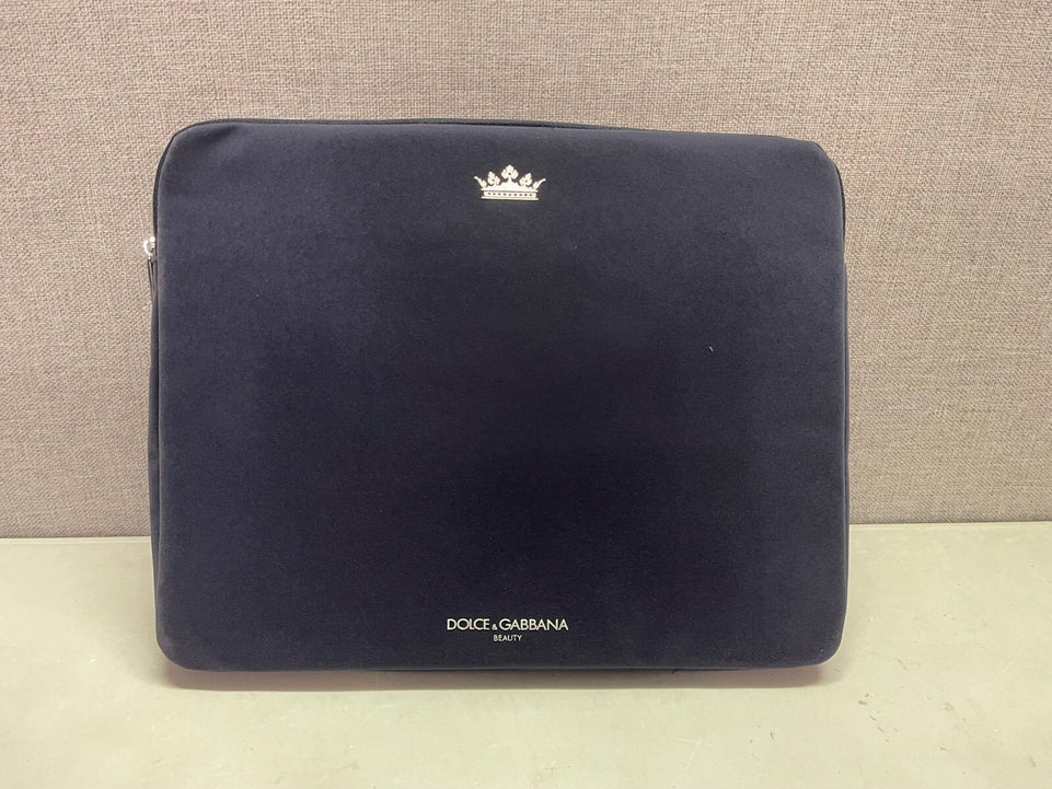 Dolce & Gabbana navy black rich velvet Toiletry Pouch Bag Travel Bag