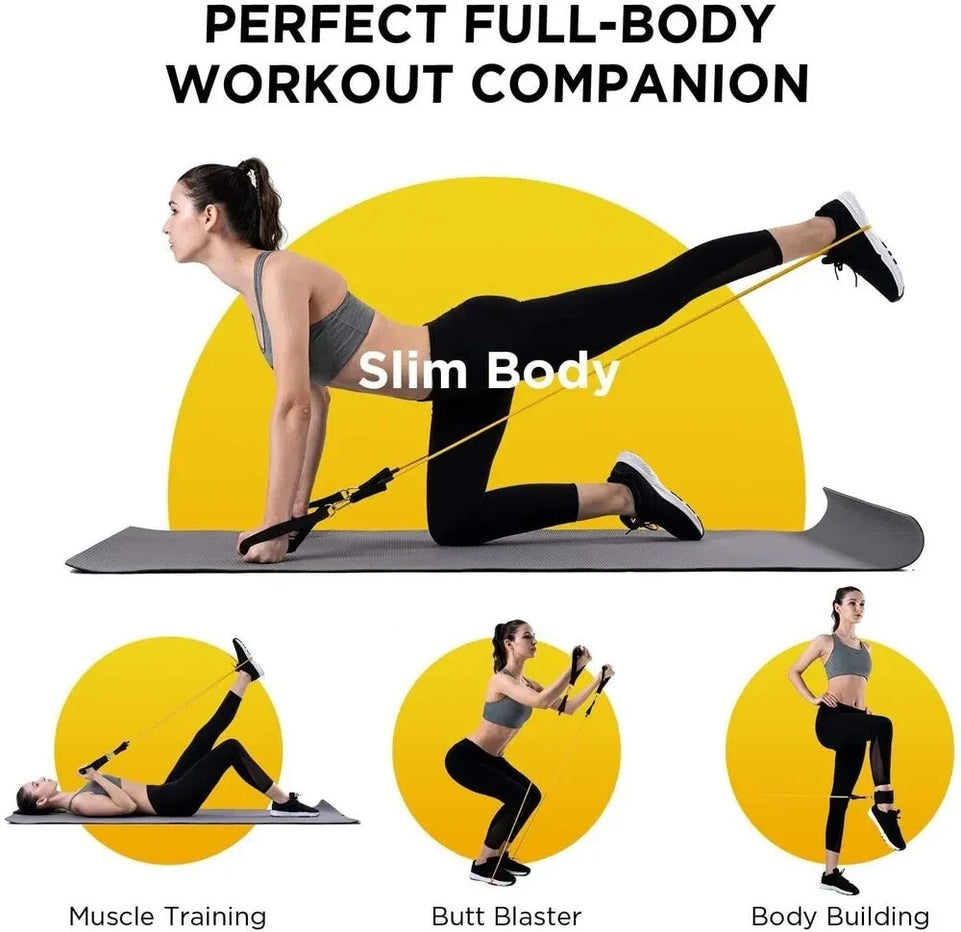 Resistance Bands Exercise Fitness Tube Set Yoga Home Training 11PC Set