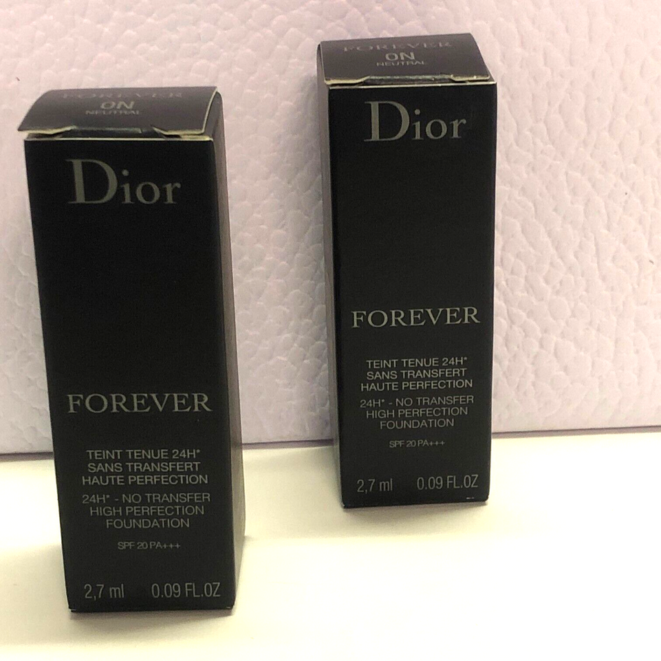 2x Authentic New formula Dior Forever Skin Matte 24H Foundation 2.7ml 0N