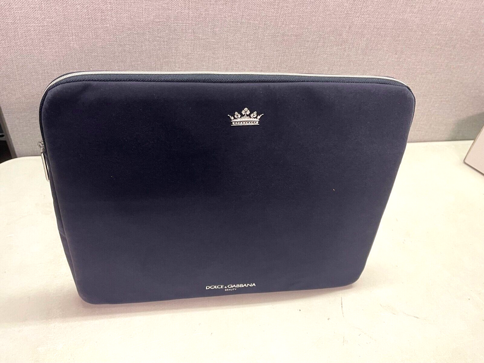 Dolce & Gabbana navy black rich velvet Toiletry Pouch Bag Travel Bag